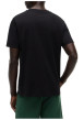 Thumbnail T-shirt en coton noir à coupe droite pourvu d'un col rond et de manches courtes - Image 3