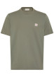 Thumbnail T-shirt en coton olive uni avec une coupe droite et un col rond