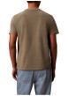 Thumbnail T-shirt en coton olive uni avec une coupe droite et un col rond - Image 3