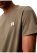 Thumbnail T-shirt en coton olive uni avec une coupe droite et un col rond - Image 5