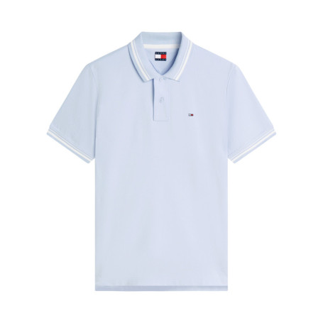Polo en coton ciel à coupe droite pourvu d'un...
