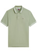 Thumbnail Polo en coton olive à coupe droite pourvu d'un col à revers boutonné