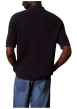 Thumbnail Polo en coton marine uni avec une coupe droite et un col à revers - Image 3