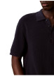 Thumbnail Polo en coton marine uni avec une coupe droite et un col à revers - Image 6