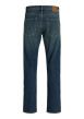 Thumbnail Jean indigo en coton avec une coupe droite muni d'un zip et d'un bouton - Image 2