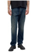 Thumbnail Jean indigo en coton avec une coupe droite muni d'un zip et d'un bouton - Image 3