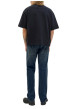 Thumbnail Jean indigo en coton avec une coupe droite muni d'un zip et d'un bouton - Image 4