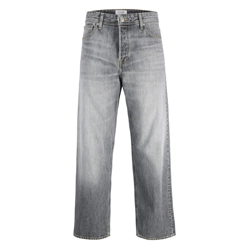Jack & Jones - Jean Gris En Coton Avec Une Coupe Droite Muni D'un Zip Et D'un Bouton - Gris Jack & Jones - Jean Gris En Coton Avec Une Coupe Droite Muni D'un Zip Et D'un Bouton - Gris