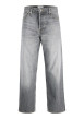 Thumbnail Jean gris en coton avec une coupe droite muni d'un zip et d'un bouton