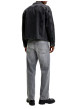 Thumbnail Jean gris en coton avec une coupe droite muni d'un zip et d'un bouton - Image 4