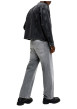 Thumbnail Jean gris en coton avec une coupe droite muni d'un zip et d'un bouton - Image 8