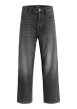 Thumbnail Jean gris foncé en coton avec une coupe droite muni d'un zip et d'un bouton