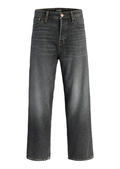 Jean gris foncé en coton avec une coupe droite...