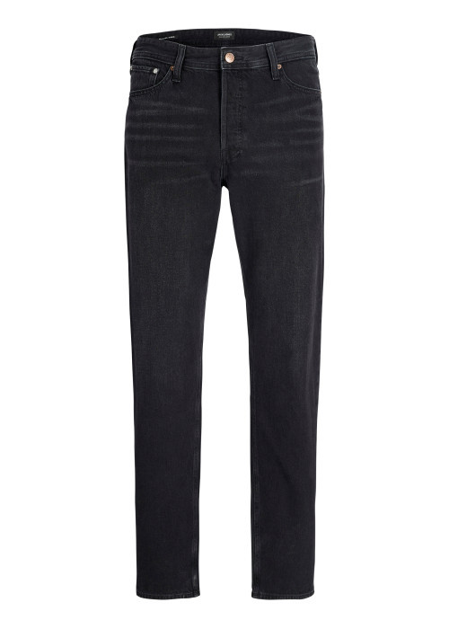 Jean noir en coton avec une coupe slim muni...
