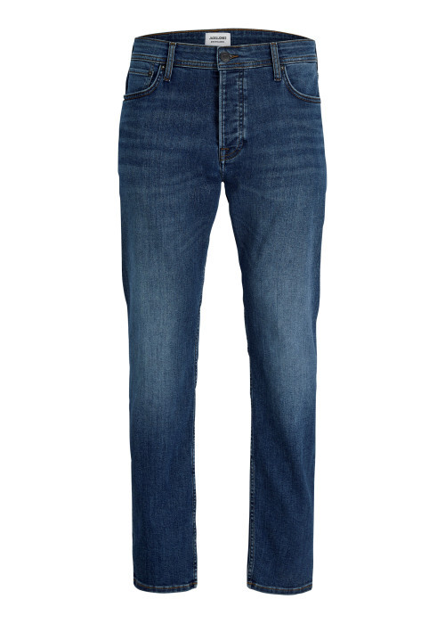 Jean indigo avec une coupe slim muni d'un zip et d'un bouton
