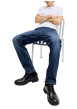 Thumbnail Jean indigo avec une coupe slim muni d'un zip et d'un bouton - Image 8