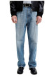 Thumbnail Jean stone en coton avec une coupe droite muni d'un zip et d'un bouton - Image 3