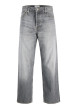 Thumbnail Jean gris en coton avec une coupe droite muni d'un zip et d'un bouton