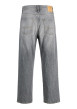 Thumbnail Jean gris en coton avec une coupe droite muni d'un zip et d'un bouton - Image 2