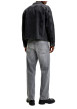 Thumbnail Jean gris en coton avec une coupe droite muni d'un zip et d'un bouton - Image 4