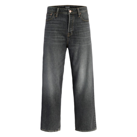 Jean gris foncé en coton avec une coupe droite...