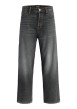 Thumbnail Jean gris foncé en coton avec une coupe droite muni d'un zip et d'un bouton