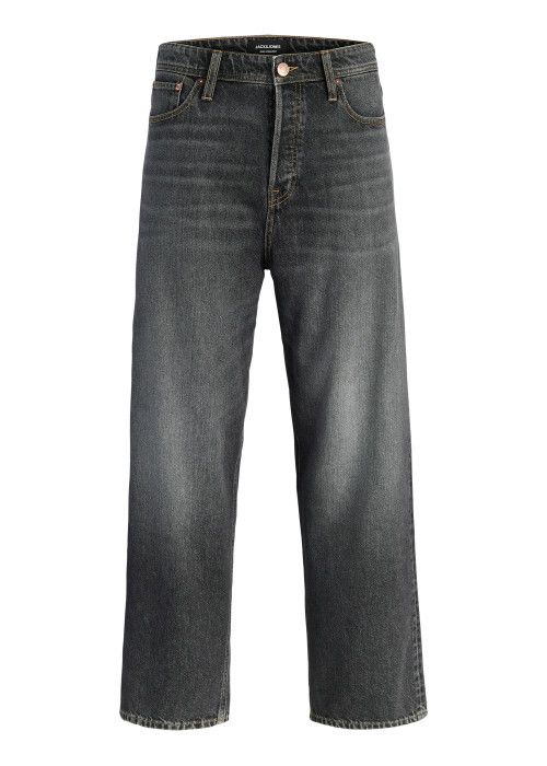 Jean gris foncé en coton avec une coupe droite...