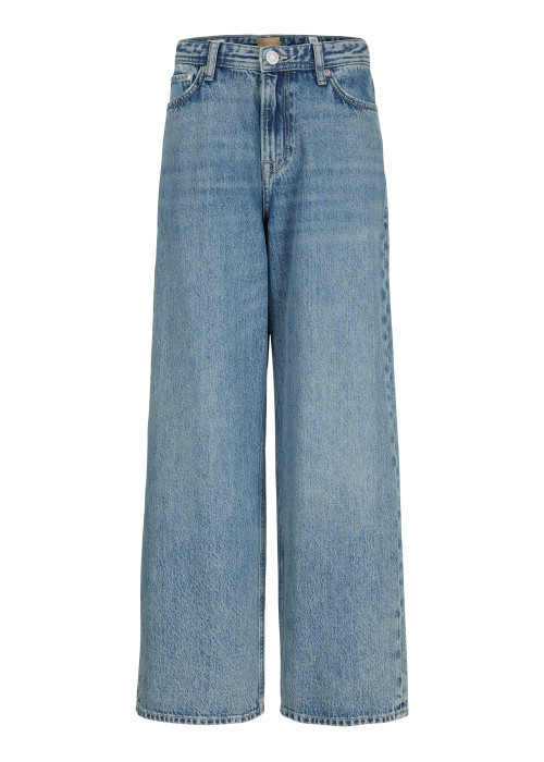 Jean en coton bleu avec une coupe wide leg muni...