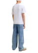 Thumbnail Jean en coton bleu avec une coupe wide leg muni d'un zip et d'un bouton - Image 4