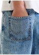 Thumbnail Jean en coton bleu avec une coupe wide leg muni d'un zip et d'un bouton - Image 6