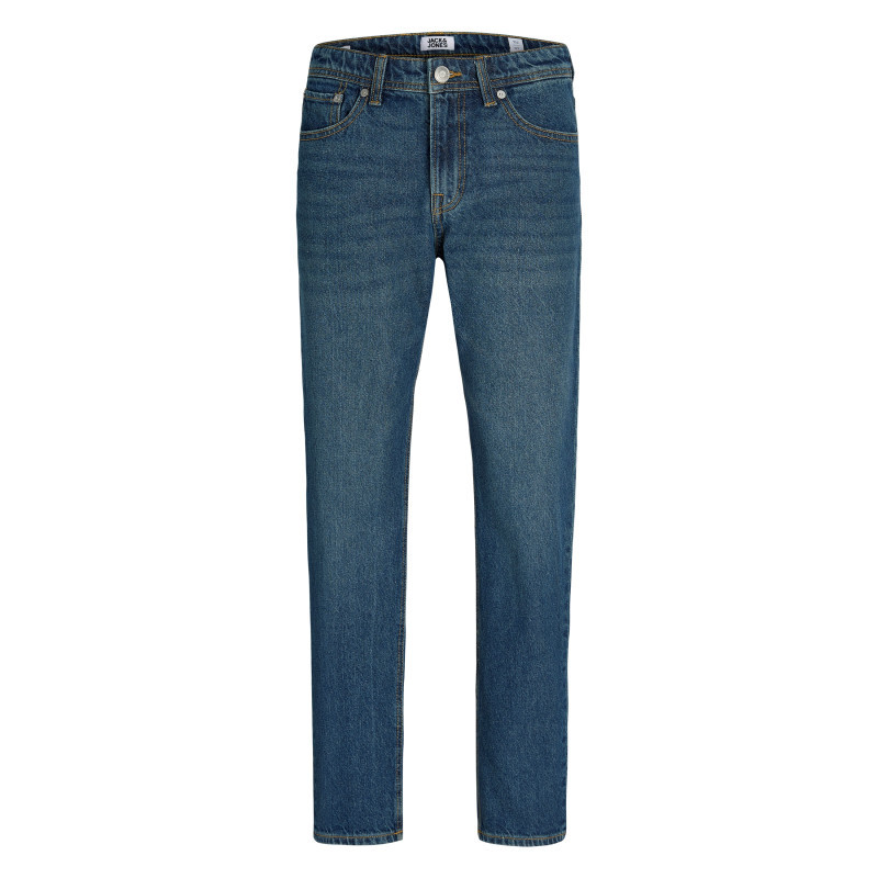 Jack & Jones - Jean En Coton Bleu Uni Avec Une Coupe Droite Muni D'un Zip Et D'un Bouton - Bleu Jack & Jones - Jean En Coton Bleu Uni Avec Une Coupe Droite Muni D'un Zip Et D'un Bouton - Bleu