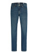 Thumbnail Jean en coton bleu uni avec une coupe droite muni d'un zip et d'un bouton