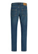 Thumbnail Jean en coton bleu uni avec une coupe droite muni d'un zip et d'un bouton - Image 2