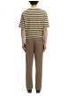 Thumbnail Pantalon chino en coton biologique brun à coupe slim pourvu de passants - Image 3