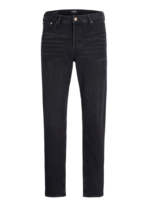 Jean noir en coton avec une coupe slim muni...