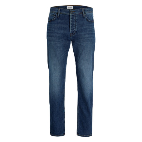 Jean indigo avec une coupe slim muni d'un zip...