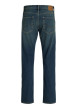 Thumbnail Jean indigo en coton avec une coupe droite muni d'un zip et d'un bouton - Image 2