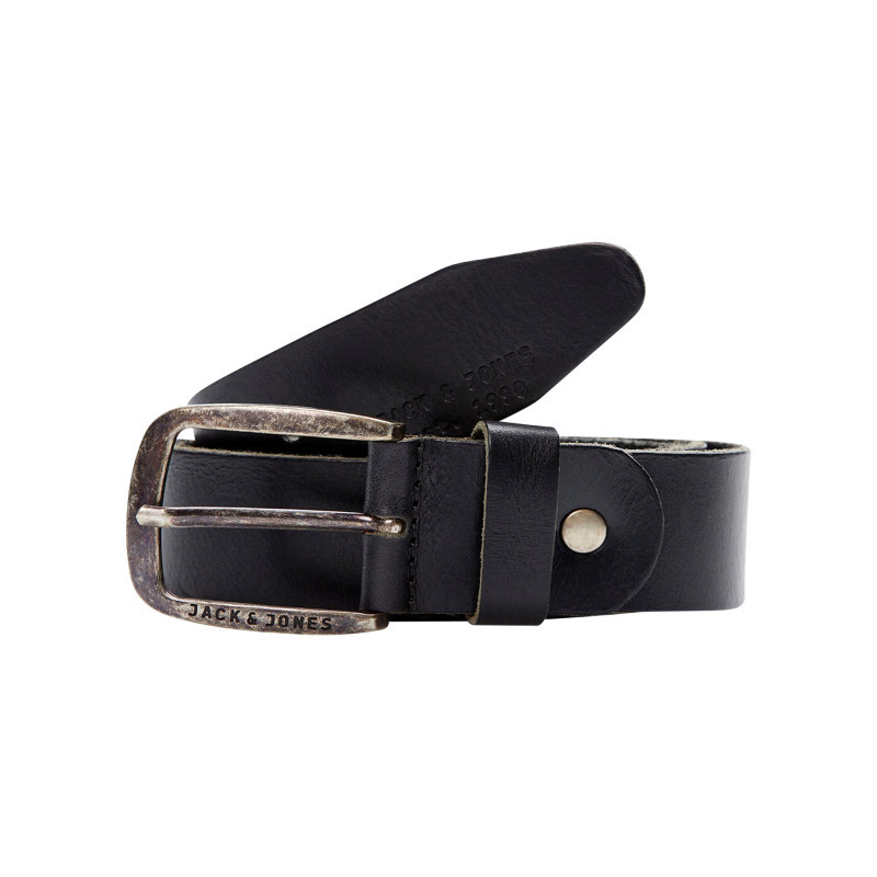 Jack & Jones - Ceinture En Cuir De Buffle Noire Unie Avec Une Boucle à Ardillon - Noir Jack & Jones - Ceinture En Cuir De Buffle Noire Unie Avec Une Boucle à Ardillon - Noir