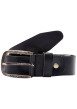 Thumbnail Ceinture en cuir de buffle noire unie avec une boucle à ardillon