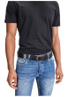 Thumbnail Ceinture en cuir de buffle noire unie avec une boucle à ardillon - Image 2