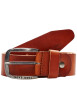 Thumbnail Ceinture en cuir de buffle camel unie avec une boucle à ardillon