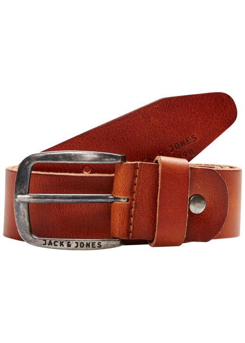 Ceinture en cuir de buffle camel unie avec une...