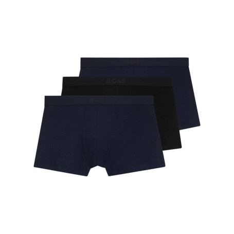Boxer classique en coton marine uni avec une...