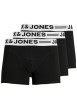 Thumbnail Lot de 3 Boxers classique en coton biologique noir uni avec taille élastiquée