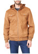 Thumbnail Blouson camel uni avec une coupe droite et un col à capuche