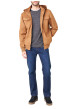 Thumbnail Blouson camel uni avec une coupe droite et un col à capuche - Image 3