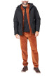 Thumbnail Parka noire unie avec une coupe droite et un col à capuche - Image 3