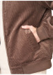 Thumbnail Blouson en coton brun uni avec une coupe droite et un col à revers - Image 4