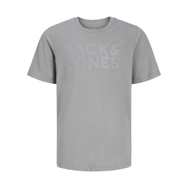 Jack & Jones - T-shirt En Coton Biologique Gris Clair Uni Avec Une Coupe Droite Et Un Col Rond - Gris Jack & Jones - T-shirt En Coton Biologique Gris Clair Uni Avec Une Coupe Droite Et Un Col Rond - Gris