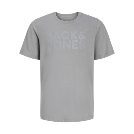 T-shirt en coton biologique gris clair uni avec...
